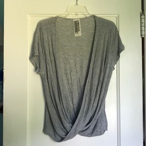 Free people low cut grey t shirt